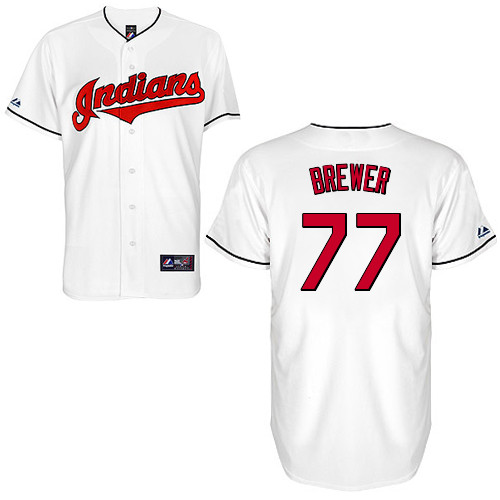 Charles Brewer #77 Youth Baseball Jersey-Cleveland Indians Authentic Home White Cool Base MLB Jersey